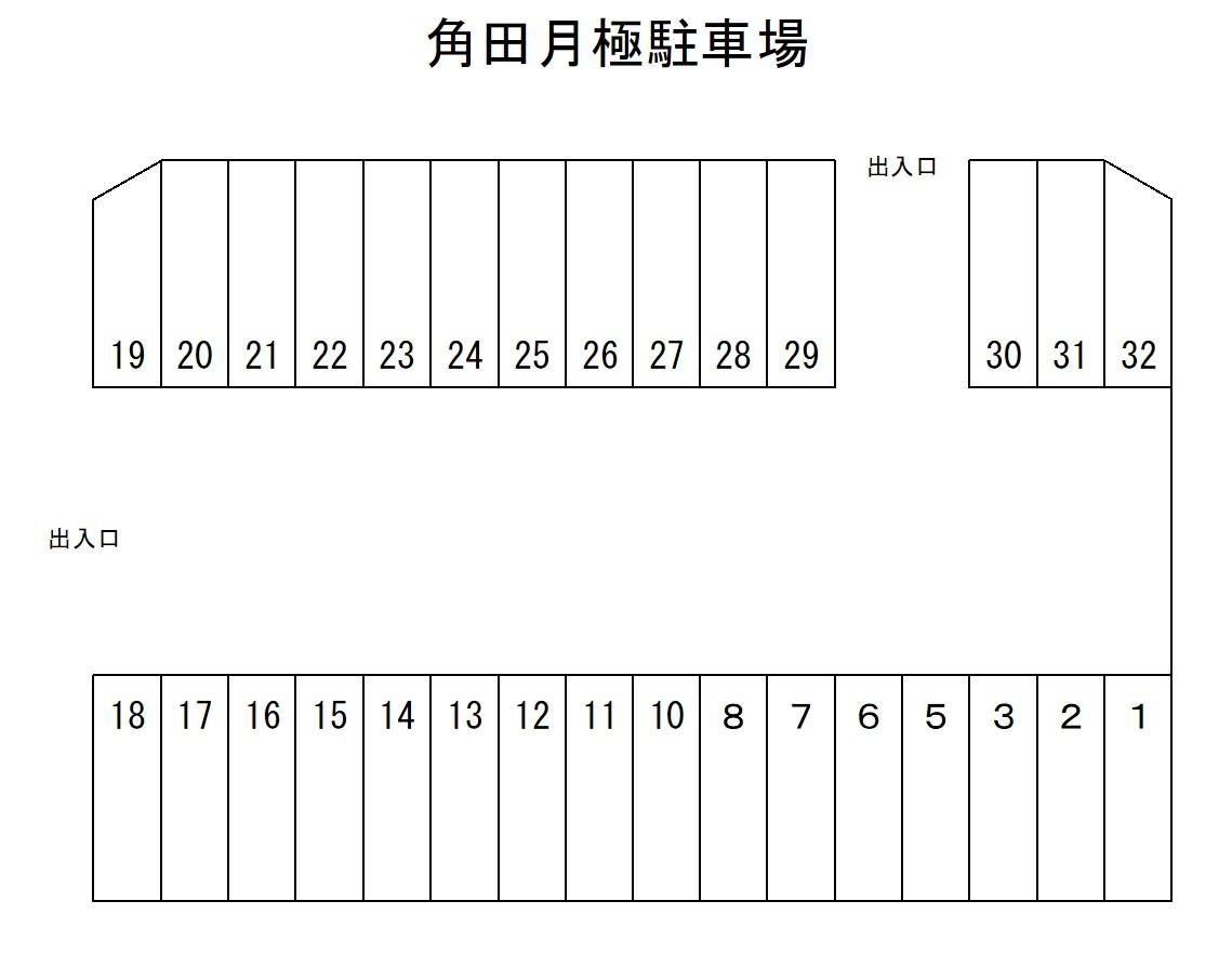 角田月極駐車場の駐車配置図