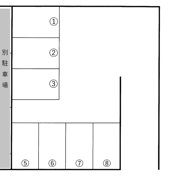 上原町17番月極駐車場Bの駐車配置図