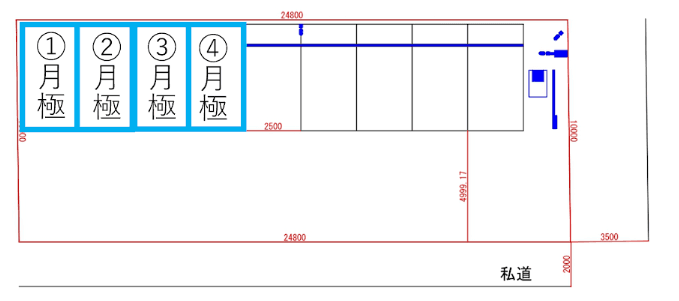 名古屋御劔町第１の駐車配置図