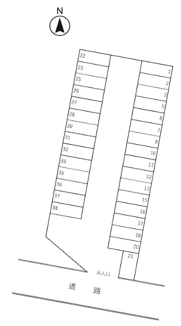 モータープール第二中秀の駐車配置図