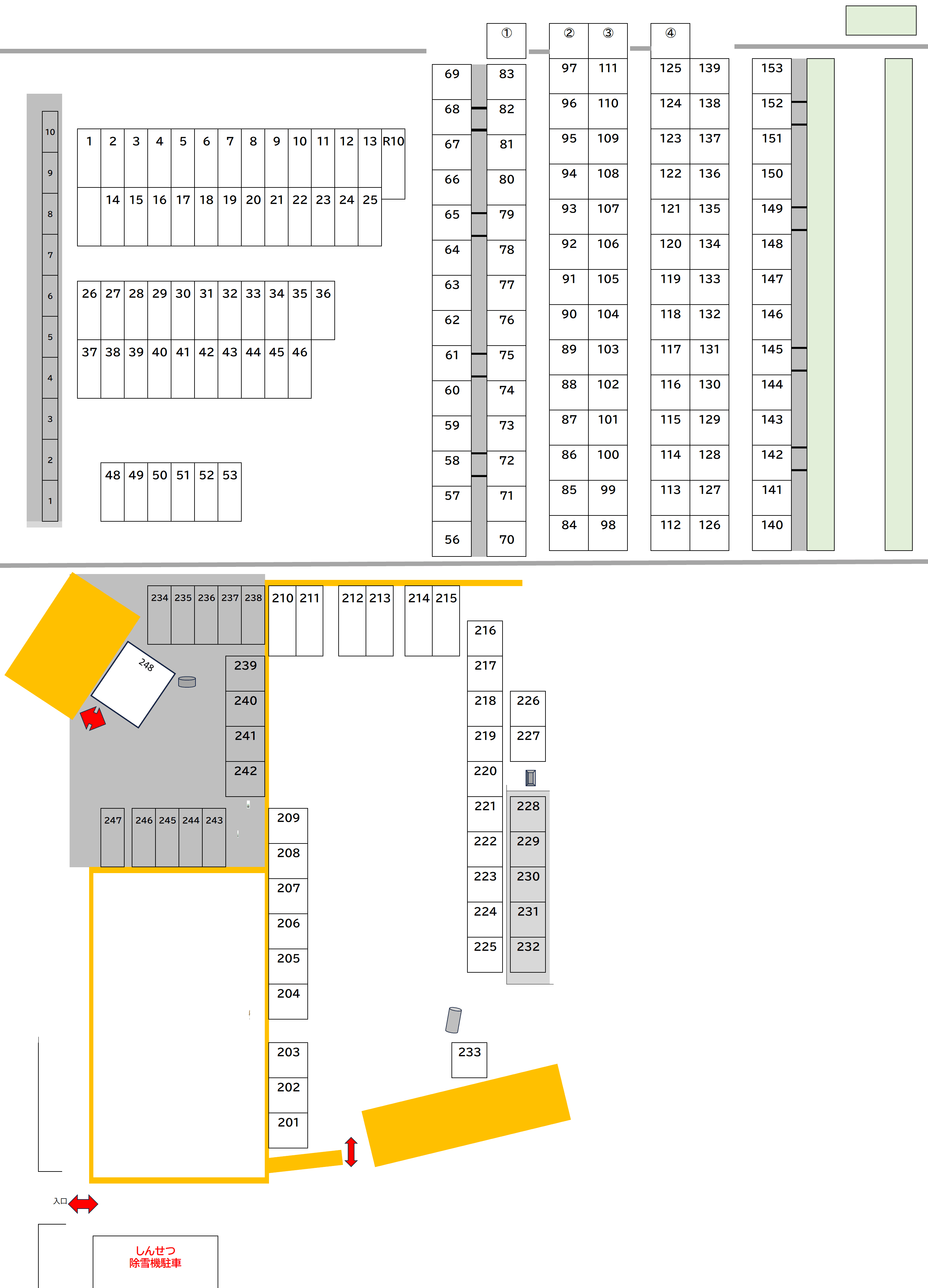 盛南大橋月極駐車場の駐車配置図
