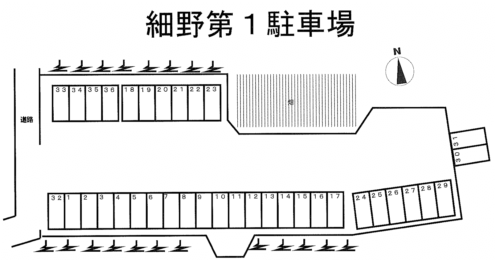 細野第1駐車場の駐車配置図