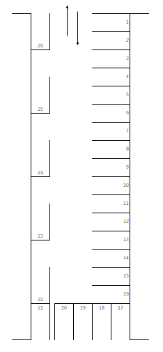 貴船三丁目駐車場の駐車配置図