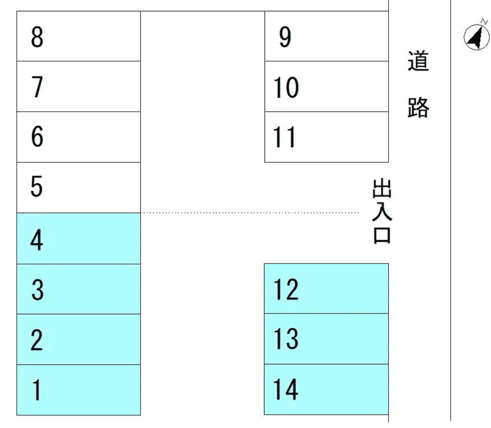 伊藤鈴木月極駐車場（鈴木様）の駐車配置図