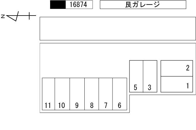 艮ガレージの駐車配置図