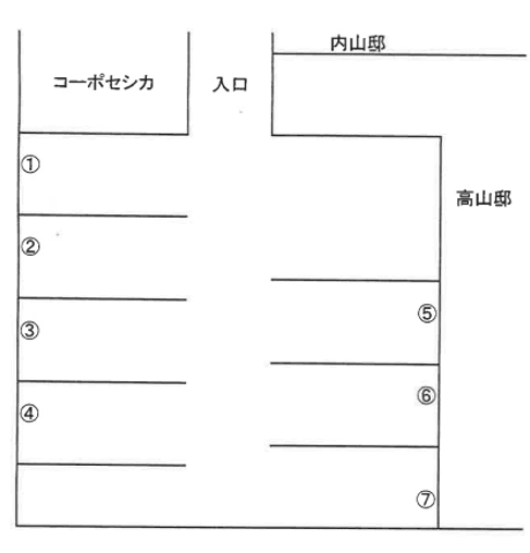 アジア　栗原駐車場の駐車配置図