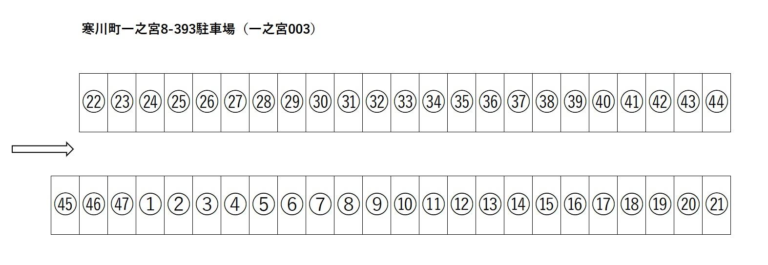 寒川町一之宮8-393駐車場（一之宮003）の駐車配置図