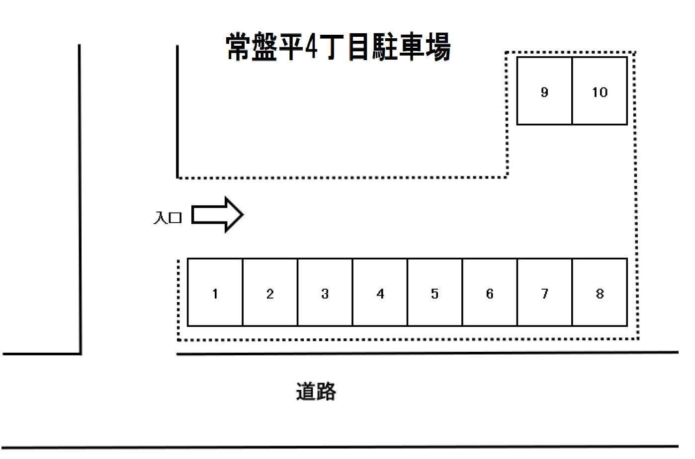 常盤平駐車場の駐車配置図