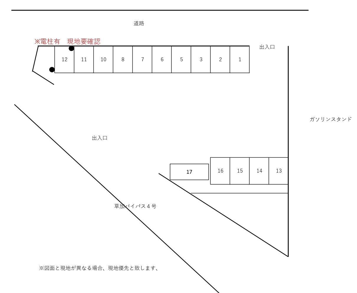 石川商事駐車場の駐車配置図