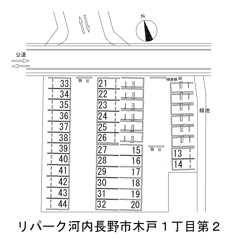 河内長野市木戸１丁目第２の駐車配置図
