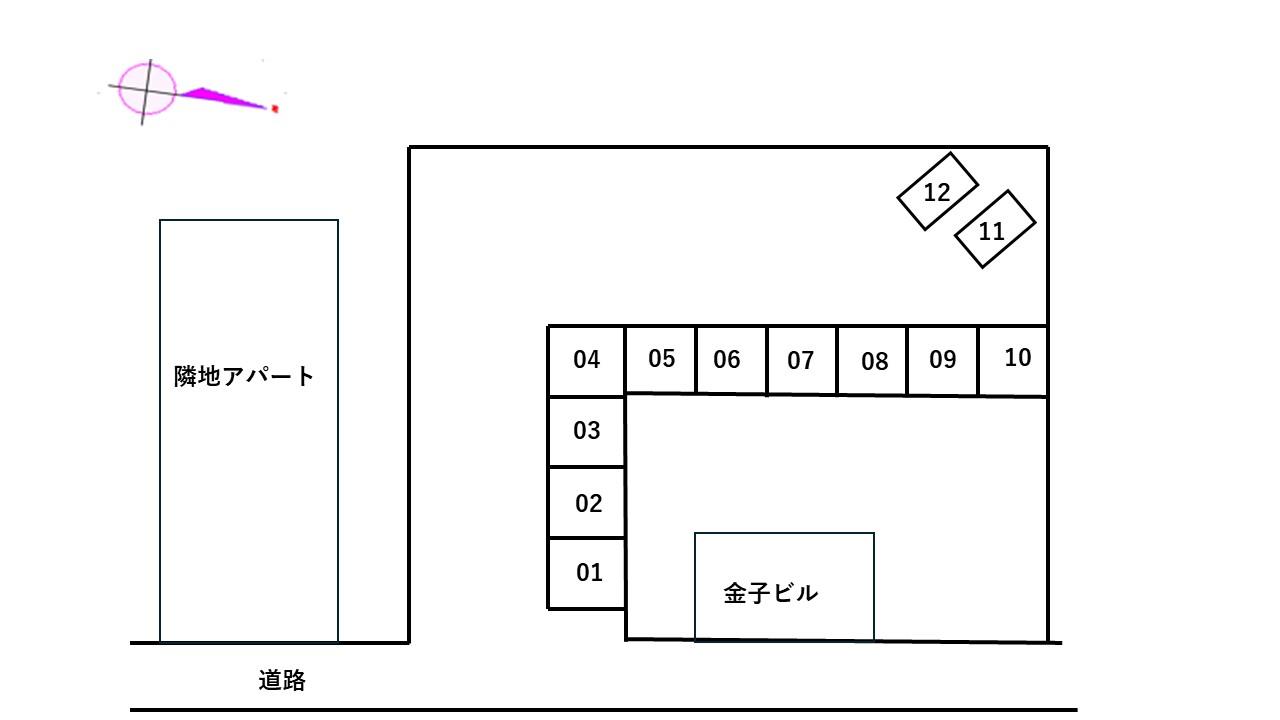 花栗Ｋ駐車場の駐車配置図