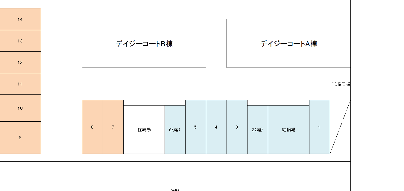 デイジーコート駐車場の駐車配置図