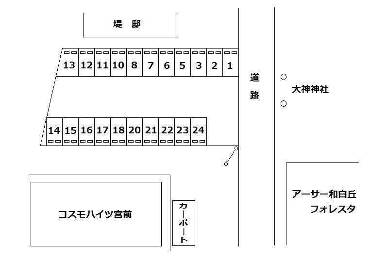 宮前駐車場の駐車配置図
