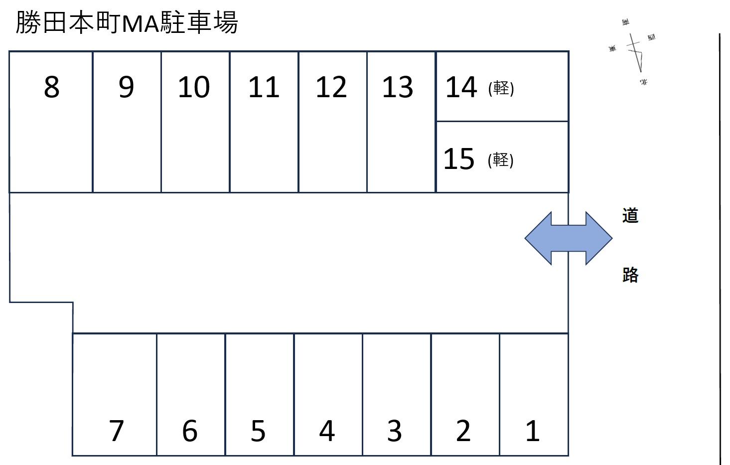 勝田本町MA駐車場の駐車配置図