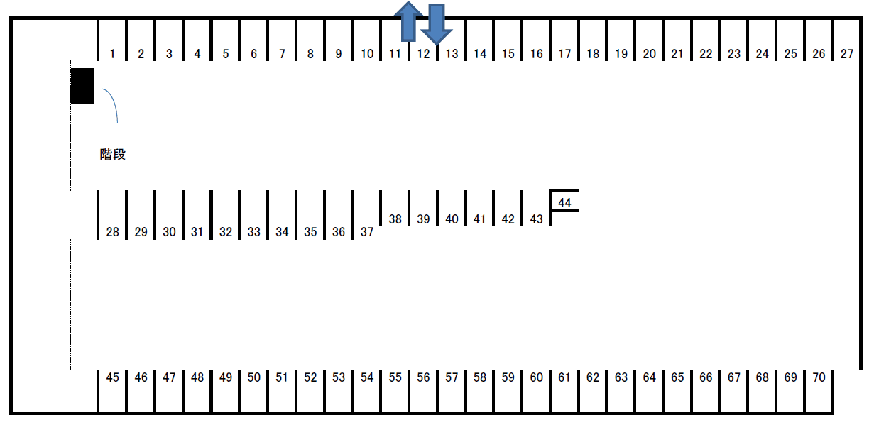 亀賀駐車場の駐車配置図