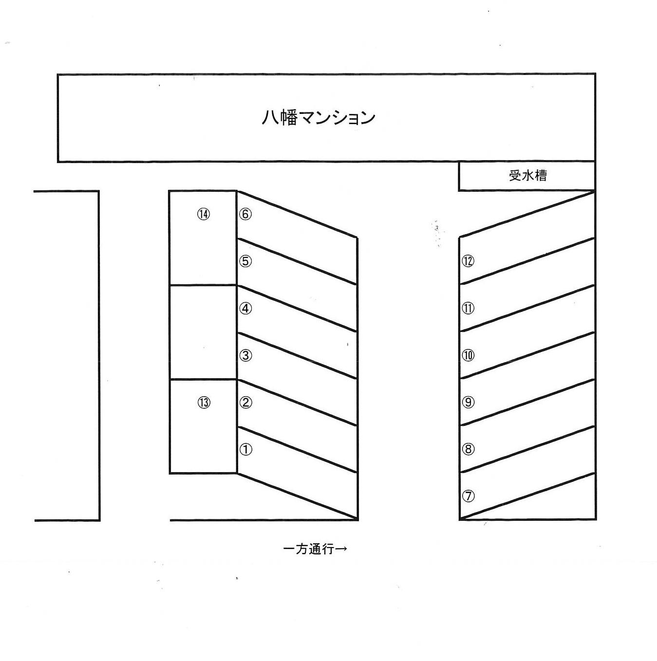 八幡マンション駐車場の駐車配置図