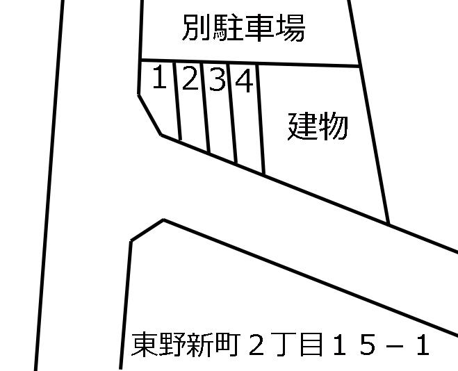 東野新町２丁目１５－１の駐車配置図
