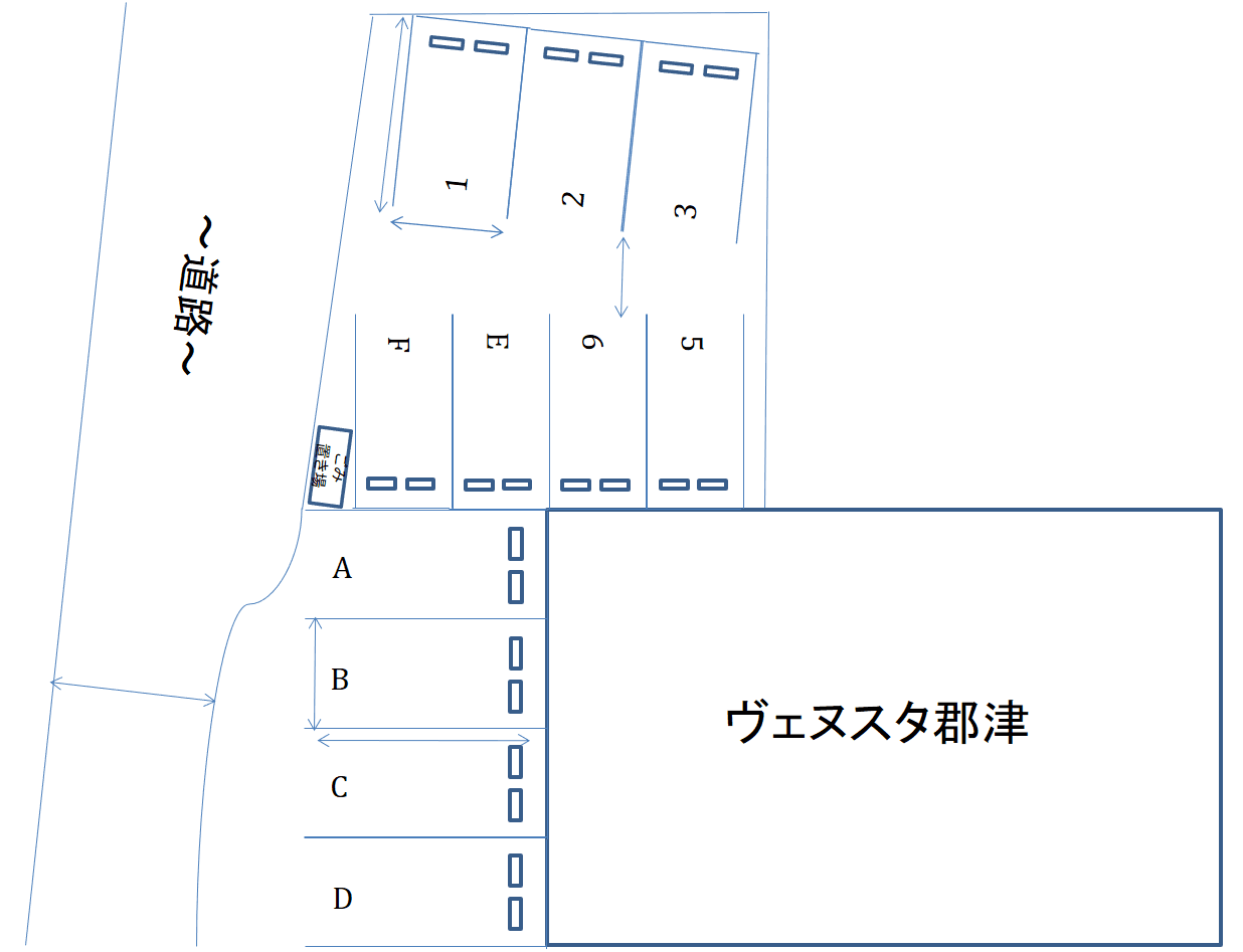 ヴェヌスタ郡津の駐車配置図