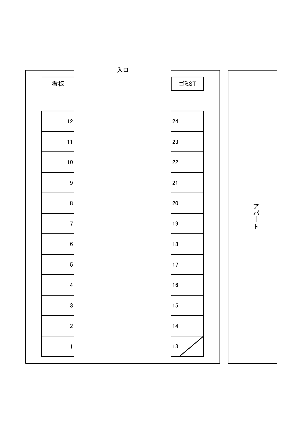 佐野駐車場の駐車配置図