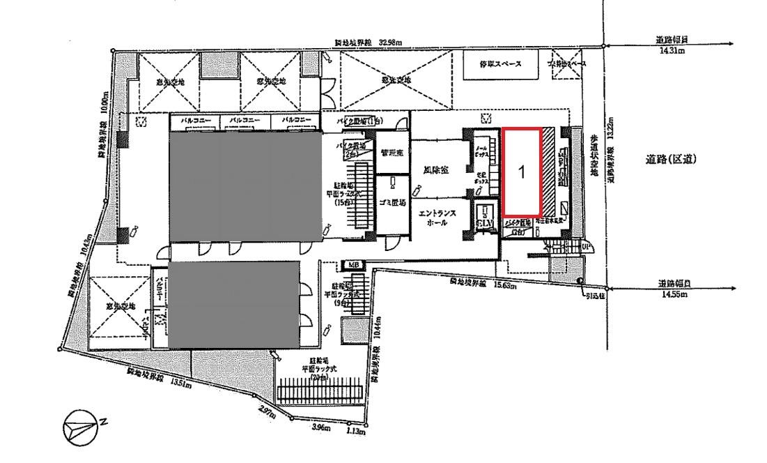ブライズ西大井ＤＵＥの駐車配置図