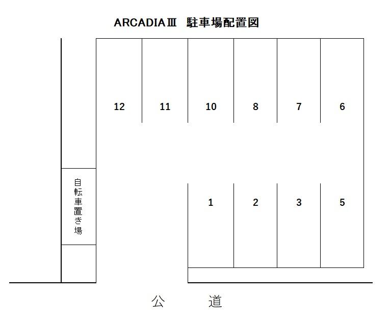 ARCADIAⅢの駐車配置図