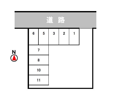 野殿東駐車場の駐車配置図