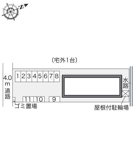 レオパレスカデンツァ(24161) 敷地外駐車場の駐車配置図