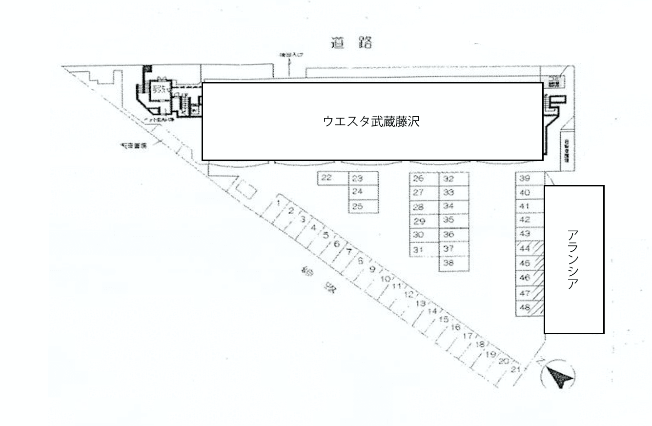 アランシア駐車場の駐車配置図
