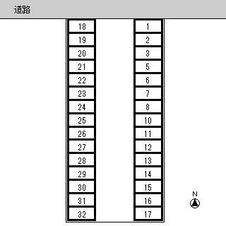 城南佐々木パーキングの駐車配置図