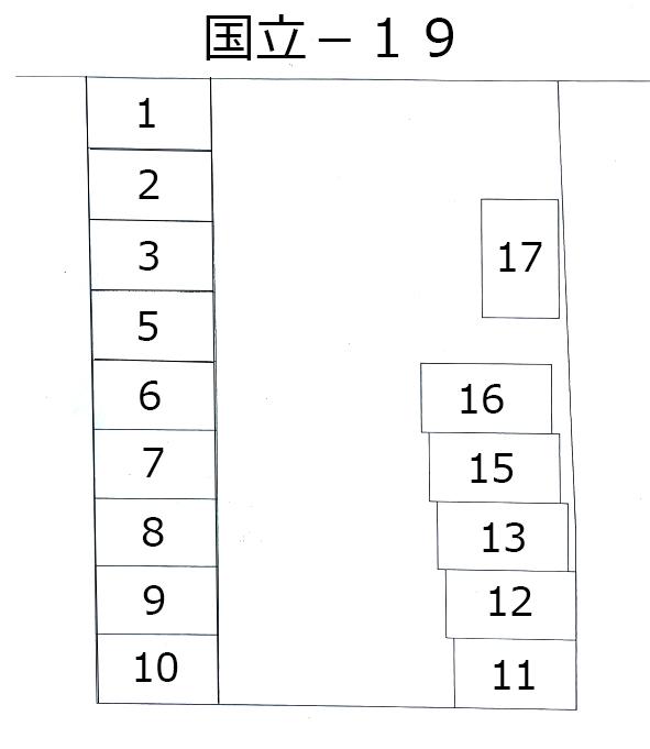 JA国立－１９の駐車配置図