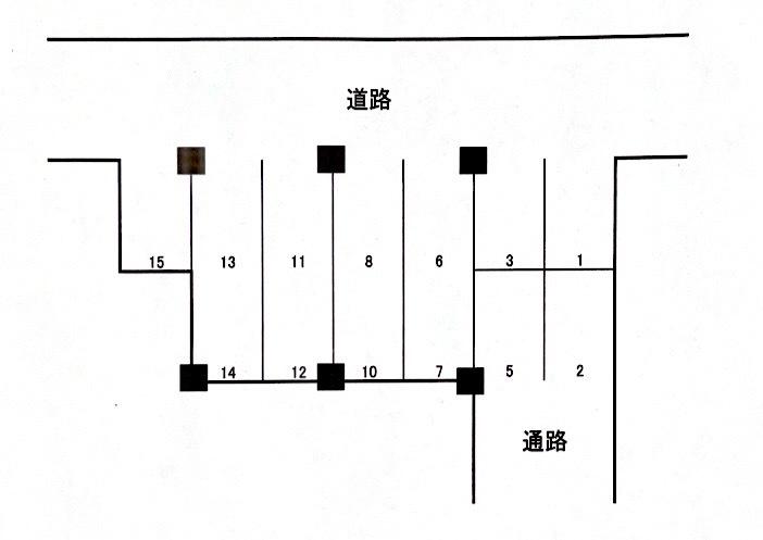 本多ガレージの駐車配置図