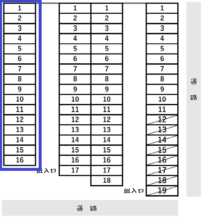 【55025】第一ミナミ駐車場Ｄの駐車配置図