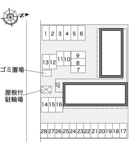 フローラ小山(37976)の駐車配置図