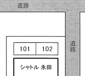 シャトル永田の駐車配置図