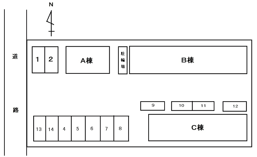 ベル・ヴィラージュ北野田の駐車配置図