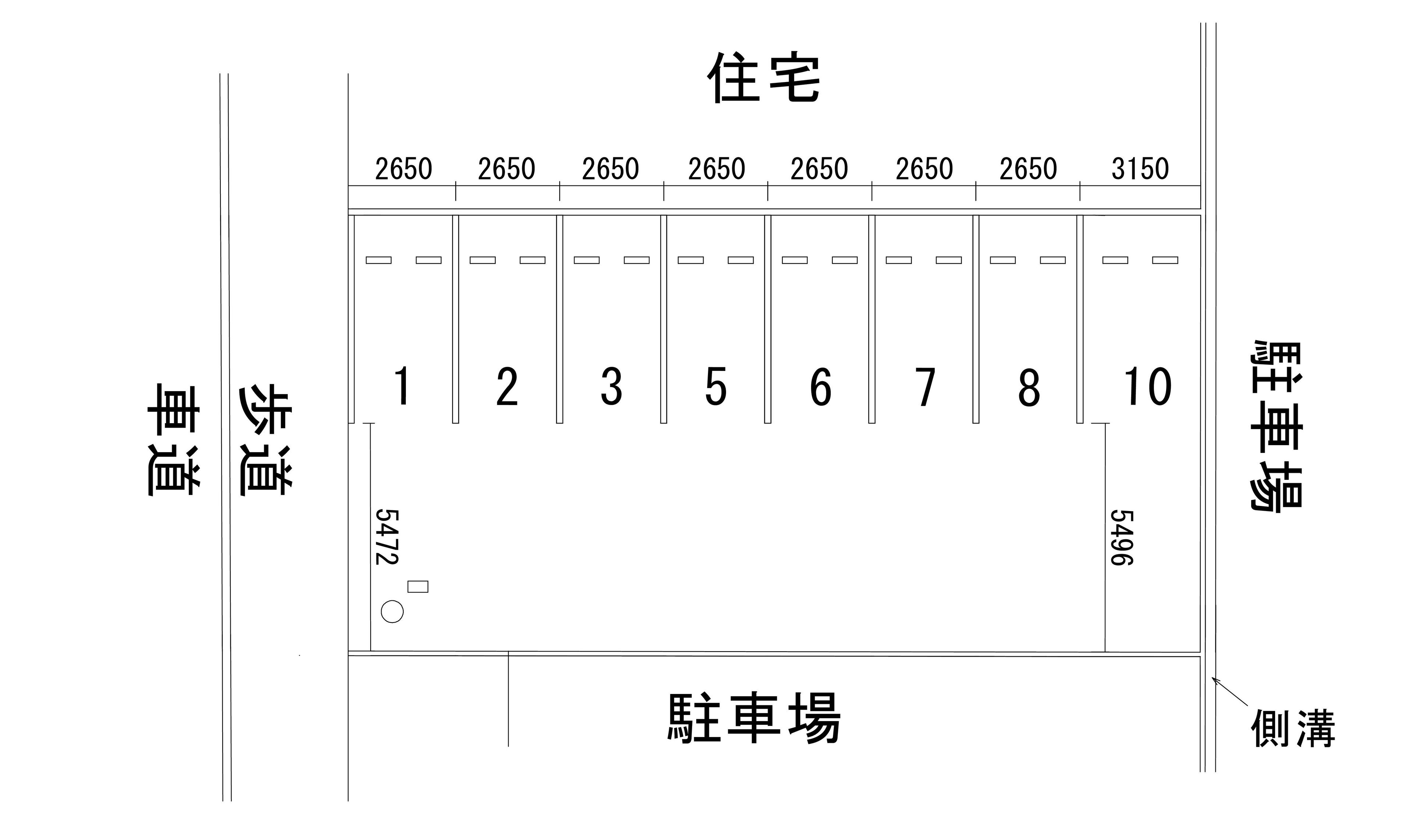 三馬2丁目月極駐車場の駐車配置図
