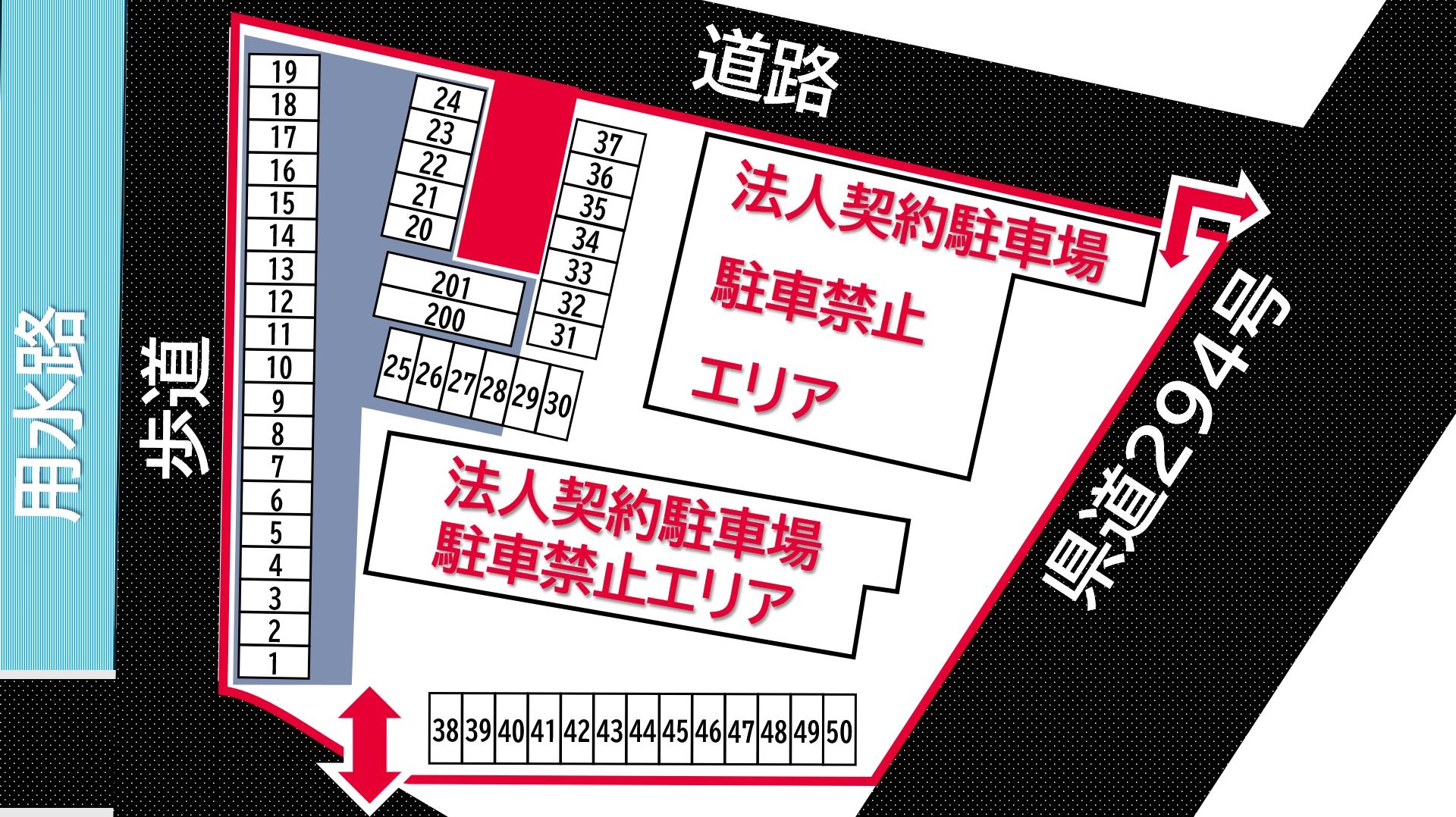 兵庫北東中野駐車場 第５の駐車配置図