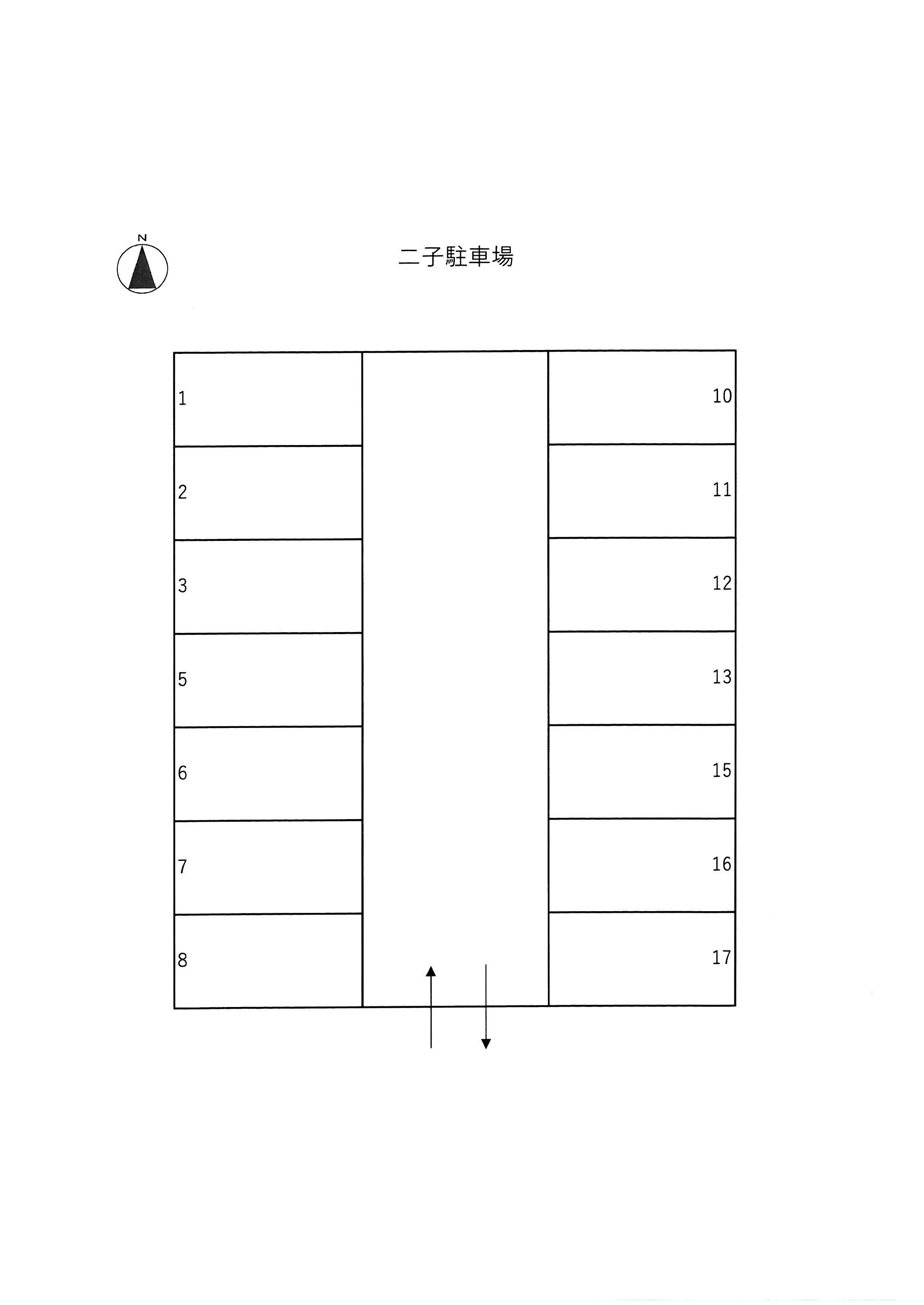二子駐車場の駐車配置図