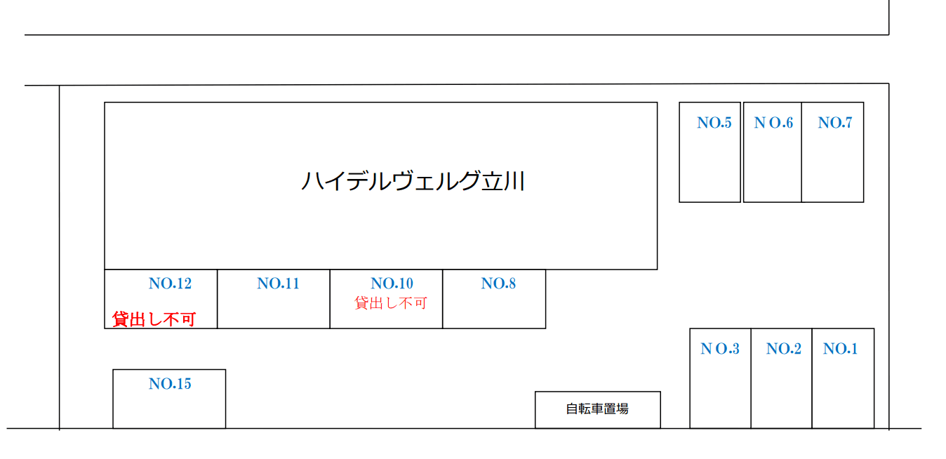 ハイデルヴェルグ立川月極敷地内駐車場の駐車配置図