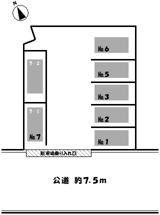 ワイズ・栄 第2駐車場の駐車配置図