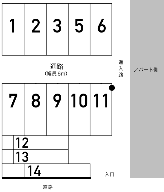 木村第2駐車場の駐車配置図
