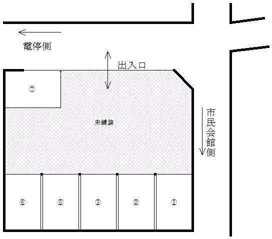 深堀町148番136駐車場A-1の駐車配置図