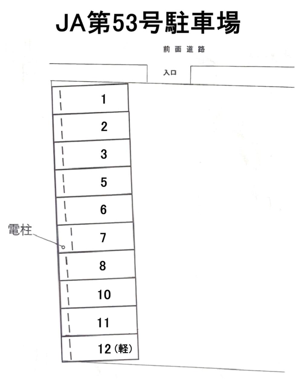 JA第53号駐車場の駐車配置図