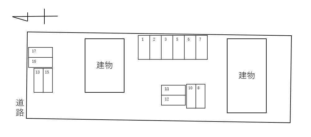 Ａｄｖａｎｃｅ　Ａ・Ｂ別駐車場の駐車配置図