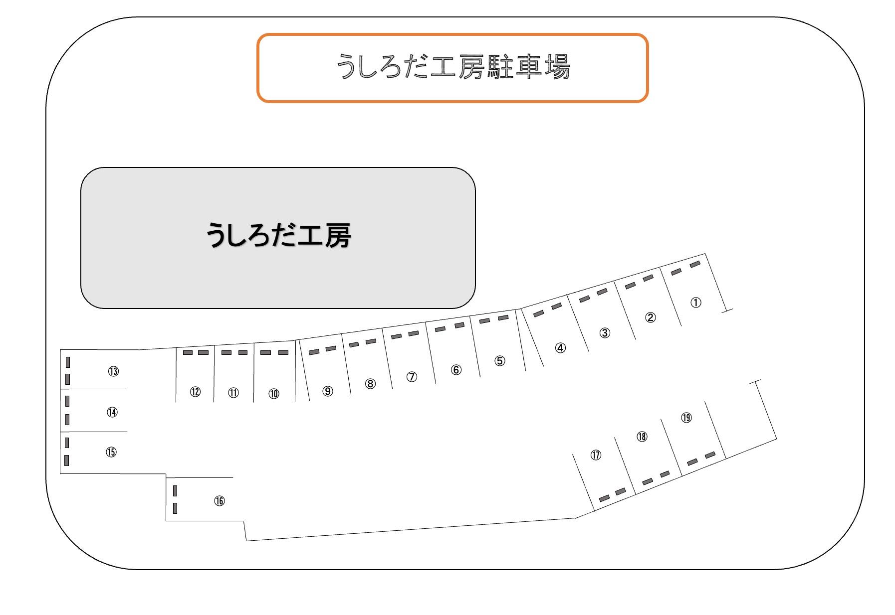 うしろだ工房駐車場の駐車配置図