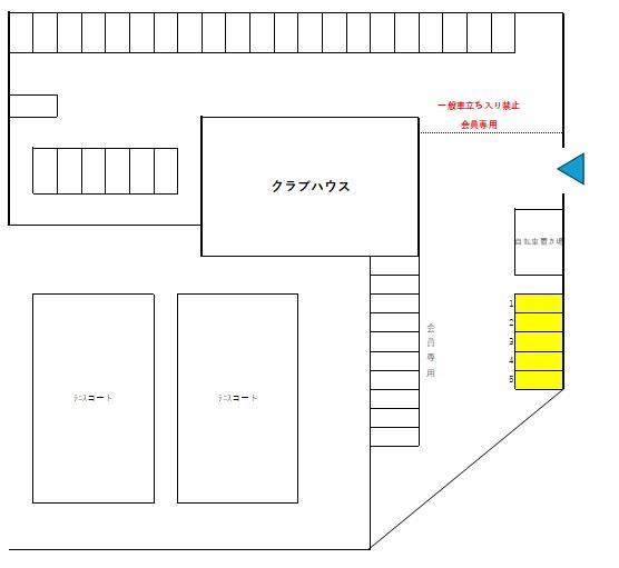 ＳＹＳテニスクラブ駐車場(月極区画）の駐車配置図
