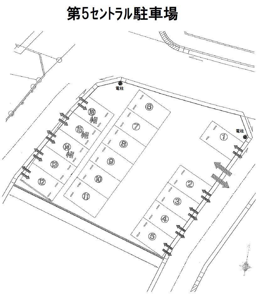 第5ｾﾝﾄﾗﾙ駐車場の駐車配置図