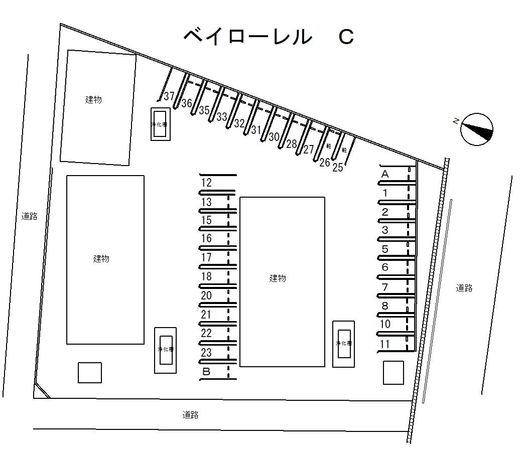 ベイローレル　Ｃの駐車配置図