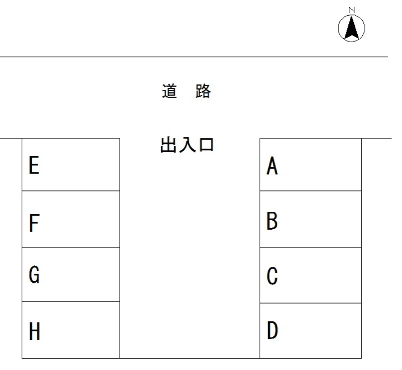 守屋月極駐車場（南側）の駐車配置図