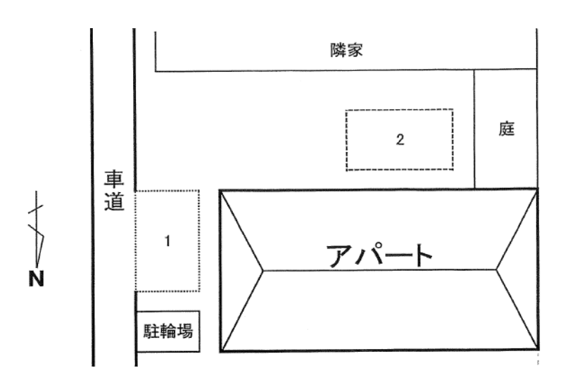 メゾンドハイツＵＥＮＯ駐車場の駐車配置図